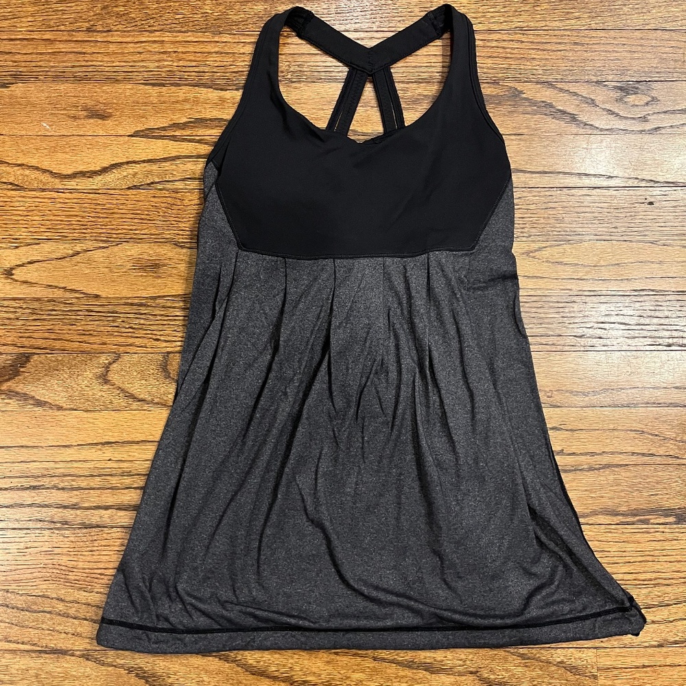 Black and Gray Tank with cinch-able waist